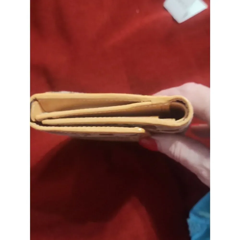 Coach Beige Trifold Leather Wallet